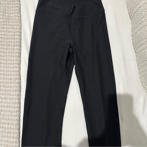 Old Navy Pants - Old Navy Black High-Waisted Flare Leggings, Split Hem
